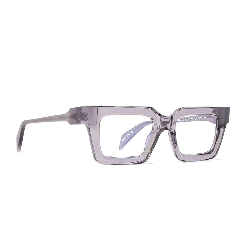 Creature 124 Sculptural Gray Acetate Rectangular Sunglasses