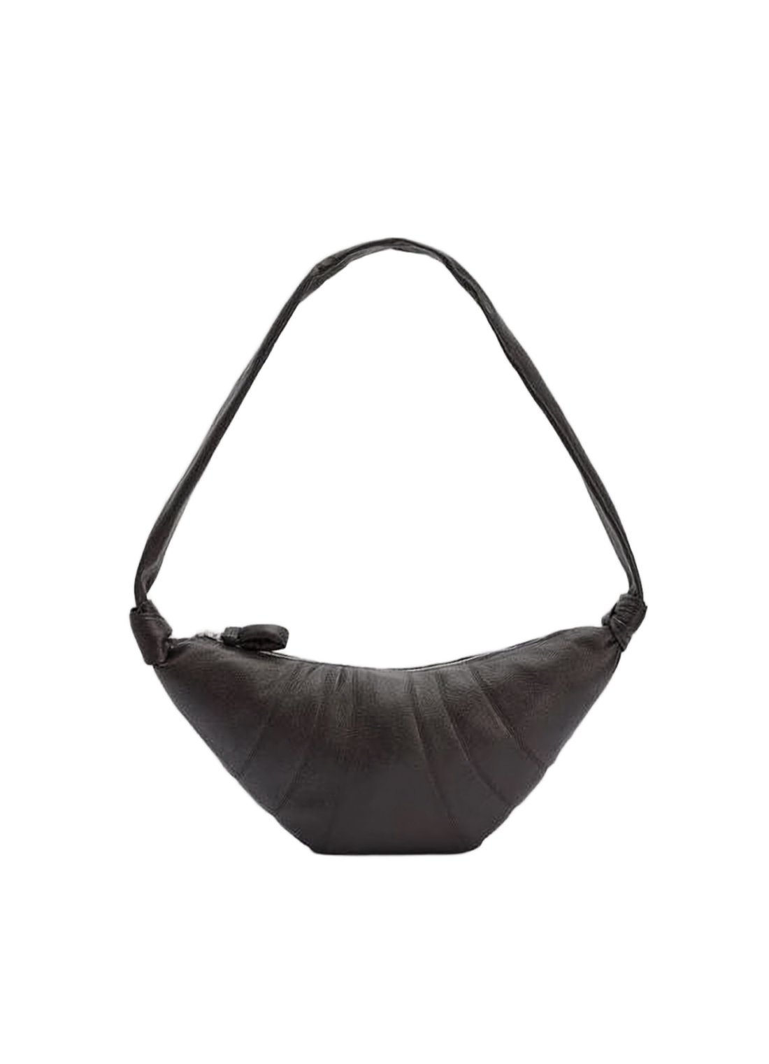 Crescent-Shaped Shoulder Bag with Knotted Strap