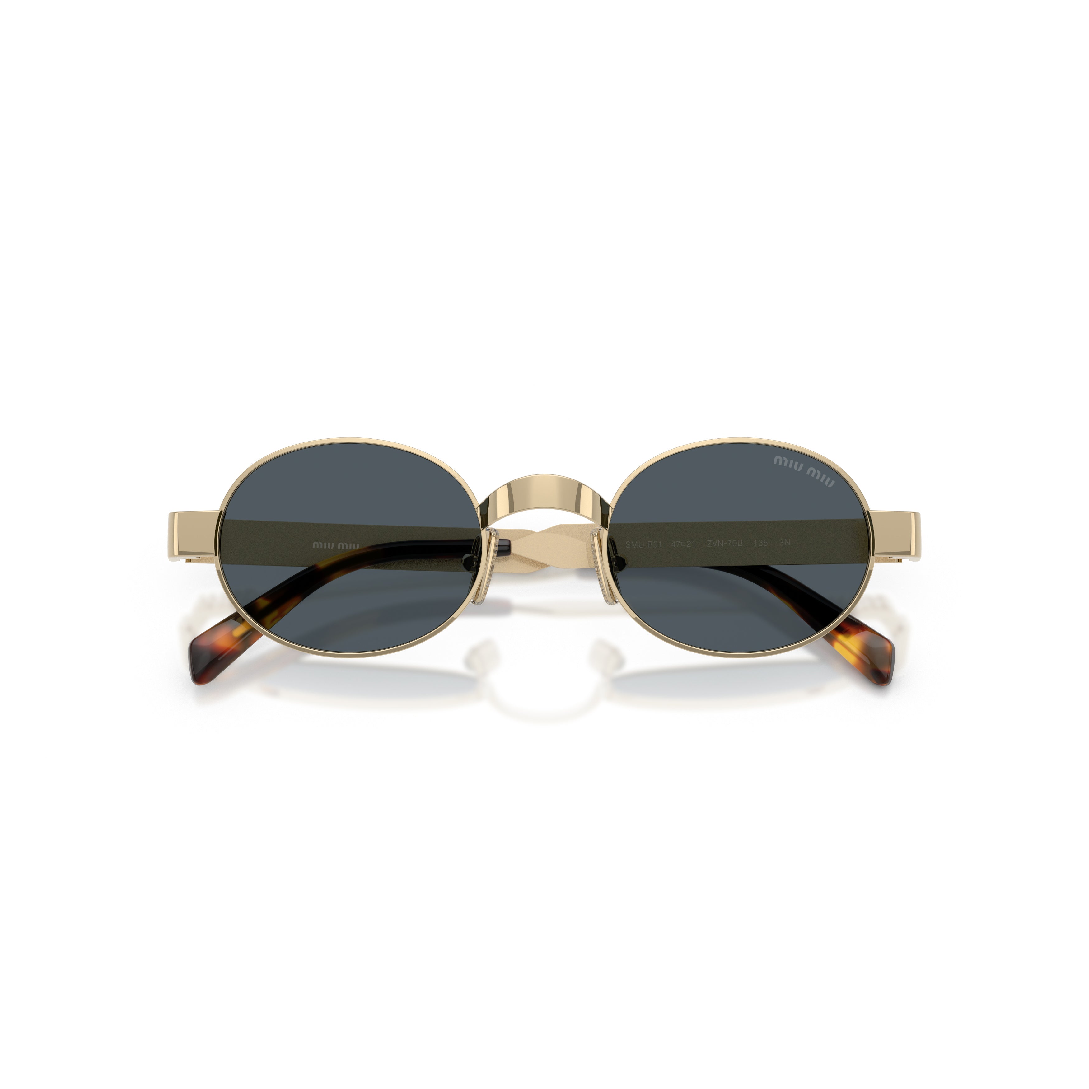 0mu B51s Oval Gold-Toned Metal Sunglasses