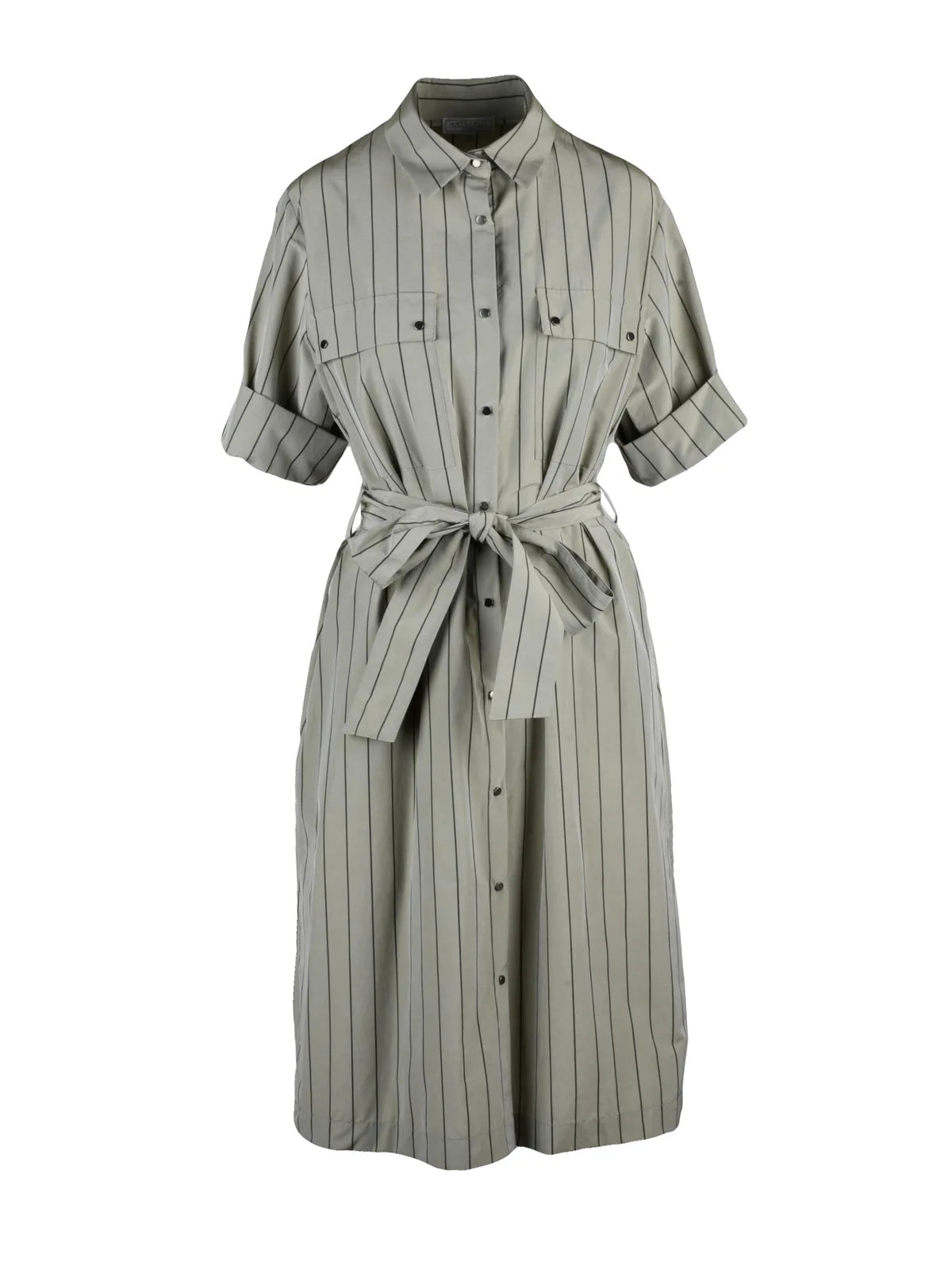 Green Cotton Polyester Women Chemise Dress