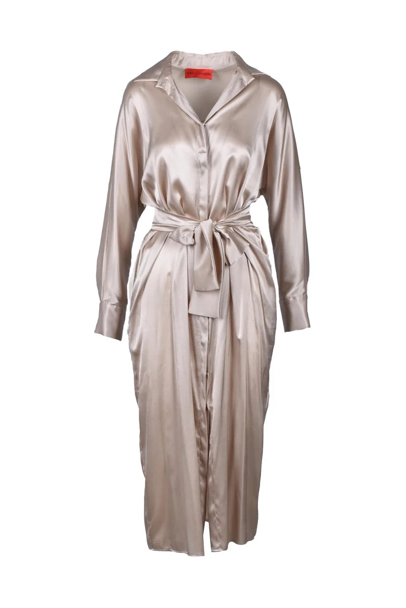 Silk Chemise Dress - Beige