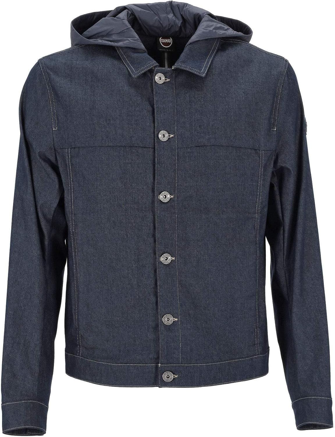 Blue Denim Jacket with Detachable Hood
