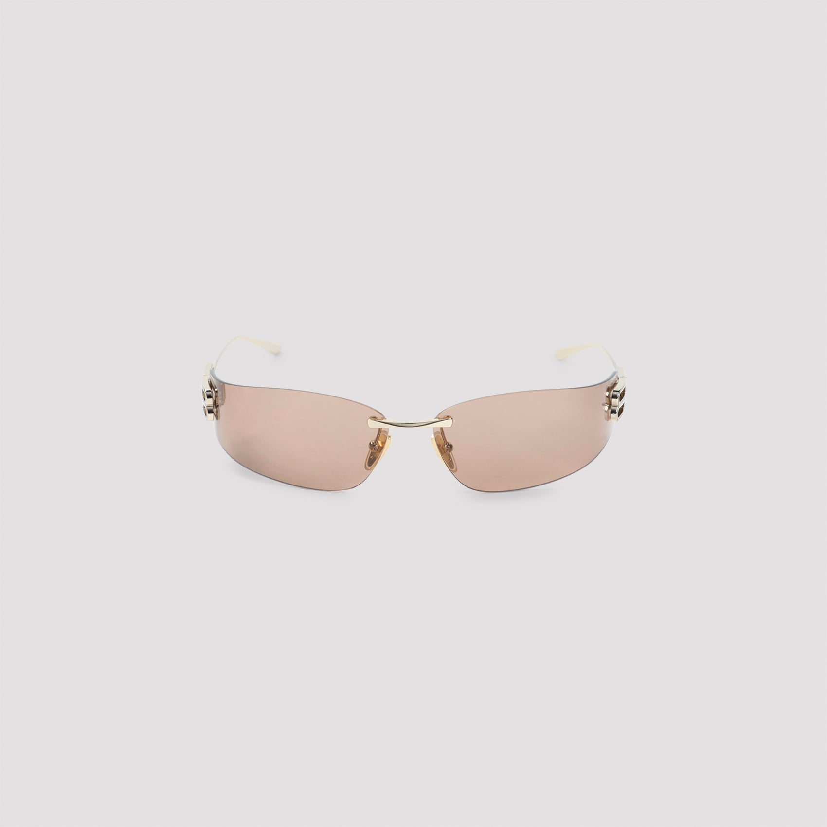 Rimless Metallic Gold Balenciaga Sunglasses