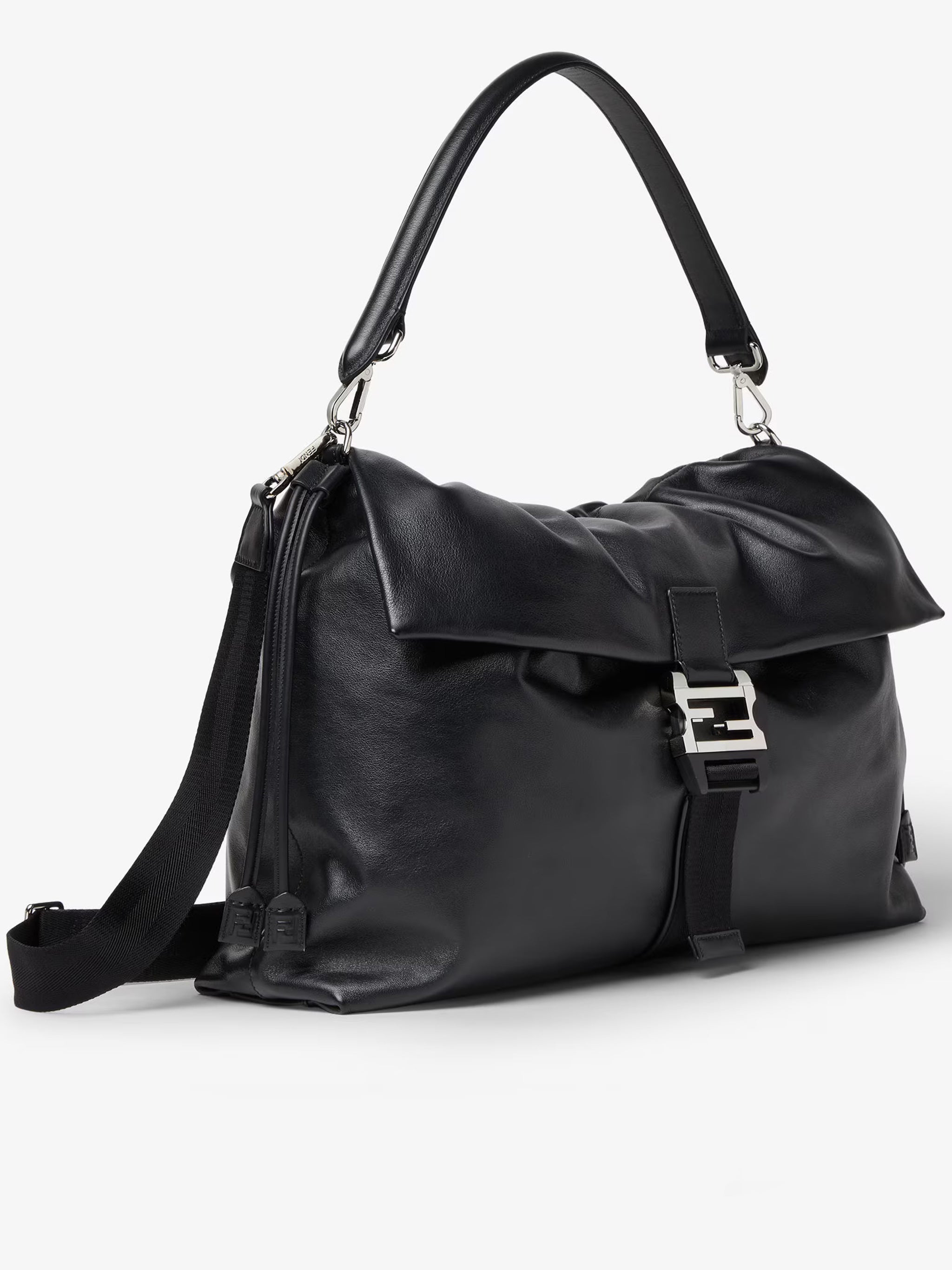 Mamma Baguette Ruched Flap Leather Bag