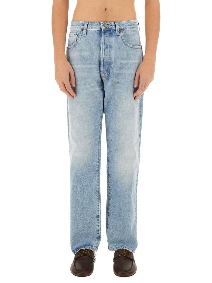 Regular Fit Denim Pants With Vintage Appeal