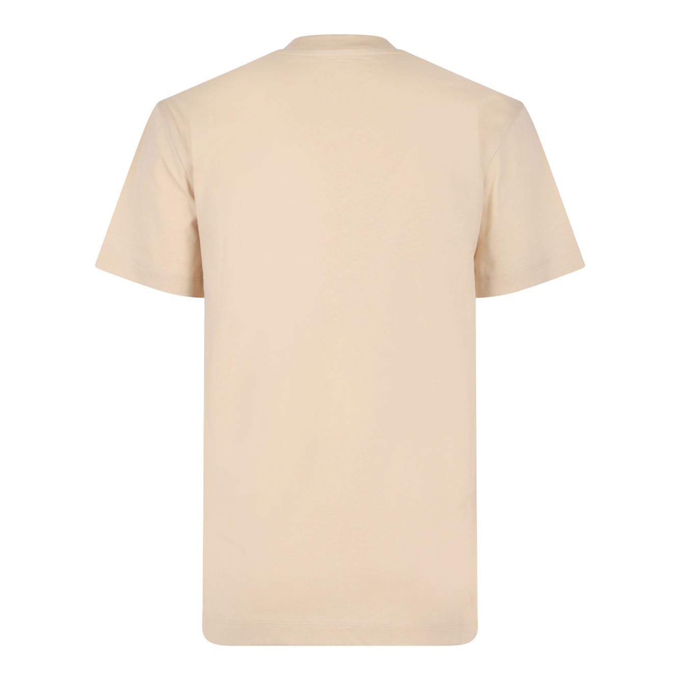 Relaxed-Fit Beige T-Shirt With Curved Logo Detail