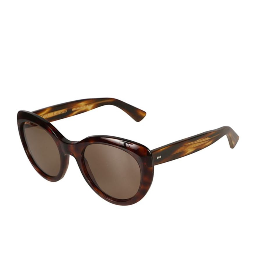 Sophia Rounded Cat-Eye Sunglasses with Tortoiseshell Pattern