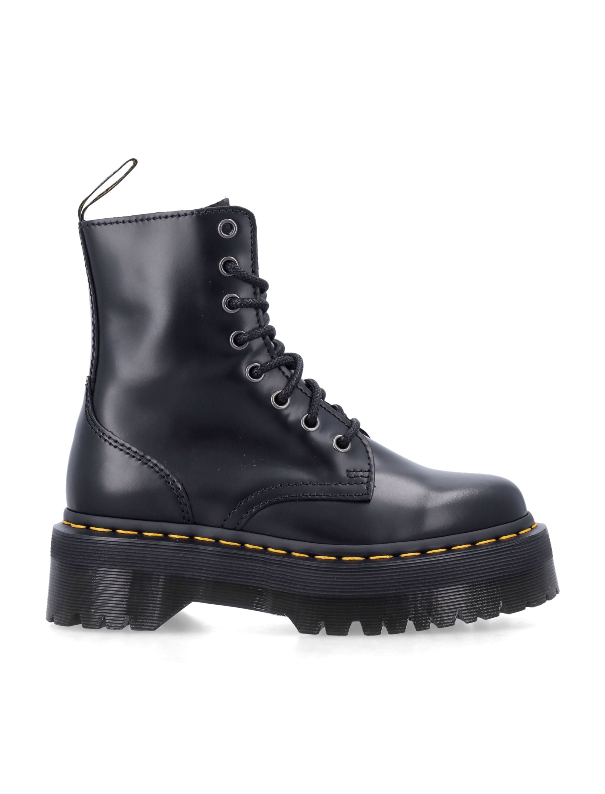 Jadon Smooth Leather Platform Boots In Black
