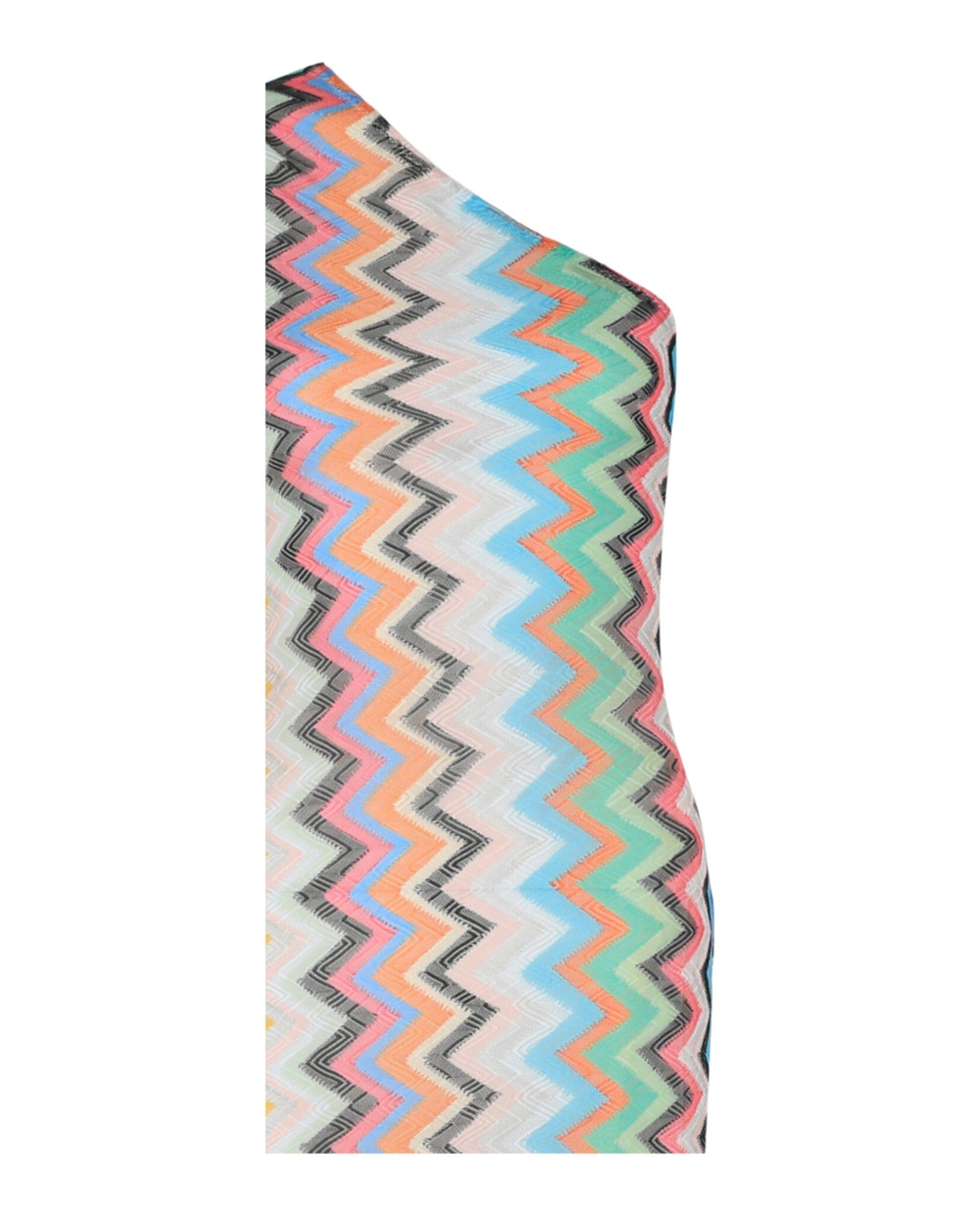 One-Shoulder Zig Zag Maxi Dress