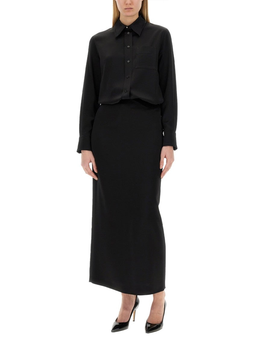Crepe De Chine Shirt With Button-Down Front