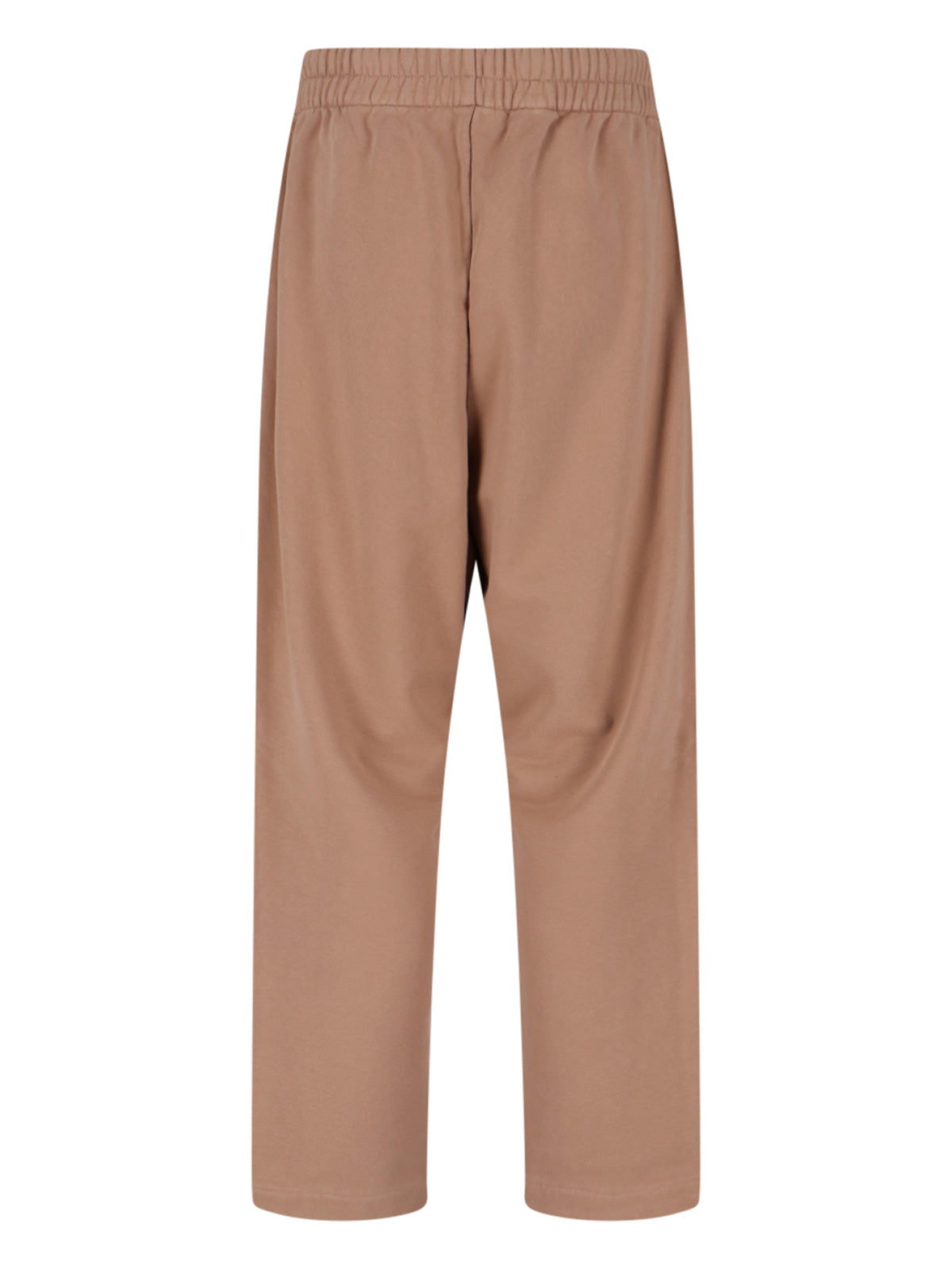 Beige Cotton, Elastic Mid-Rise Sweatpants