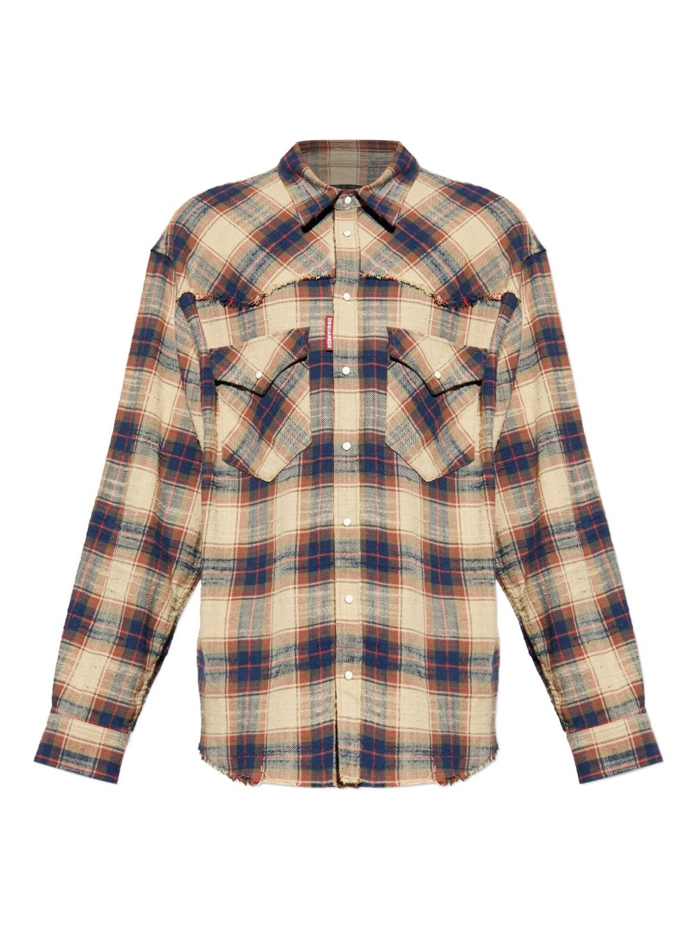 Beige Plaid Casual Shirt