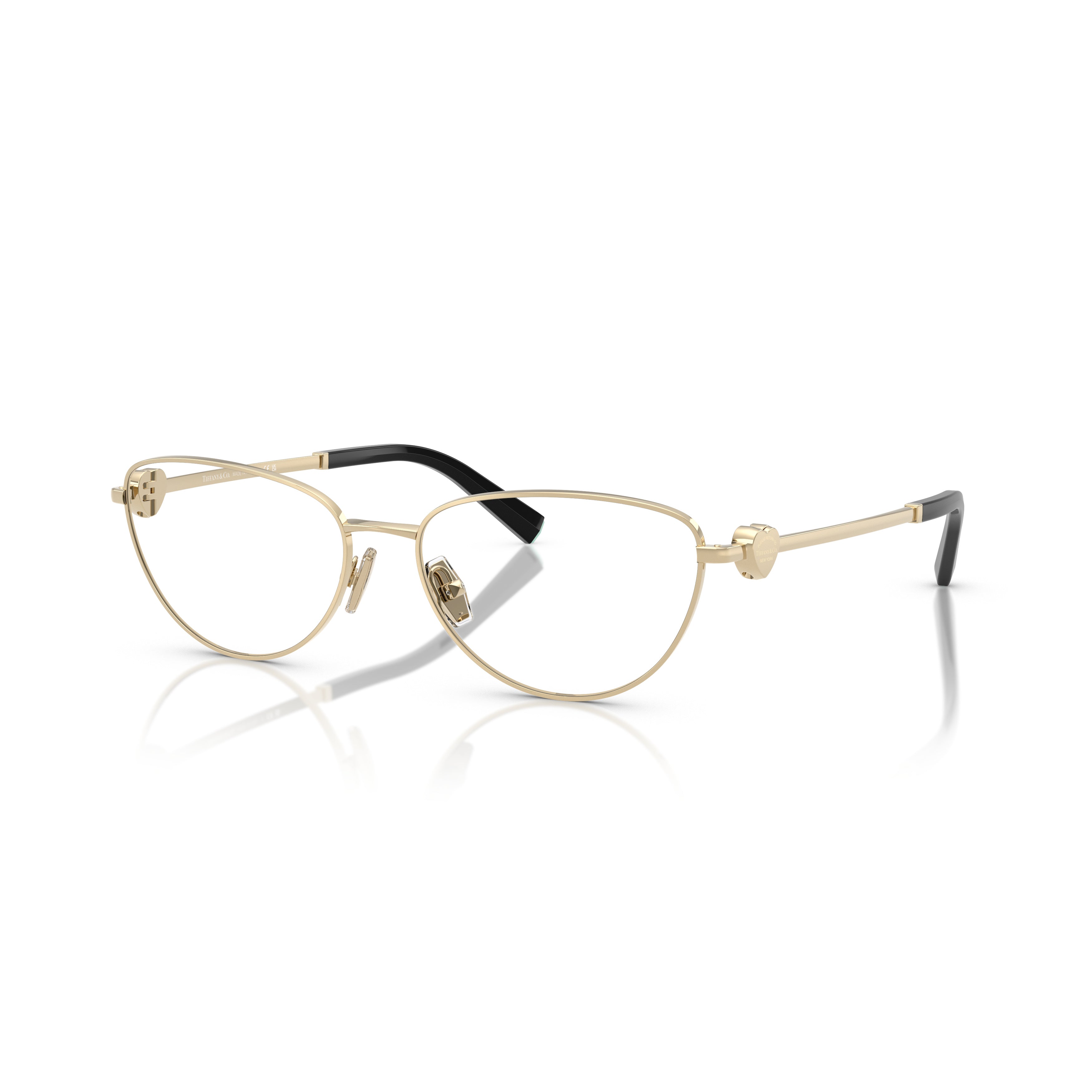 Gold-Toned Cat-Eye Eyeglasses With Heart Accents