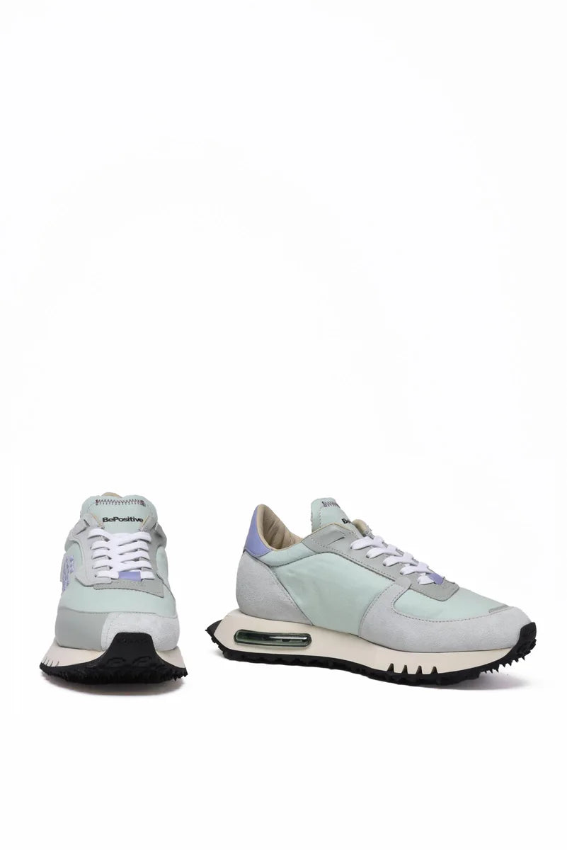 Leather/Polyester Sneakers - Aqua