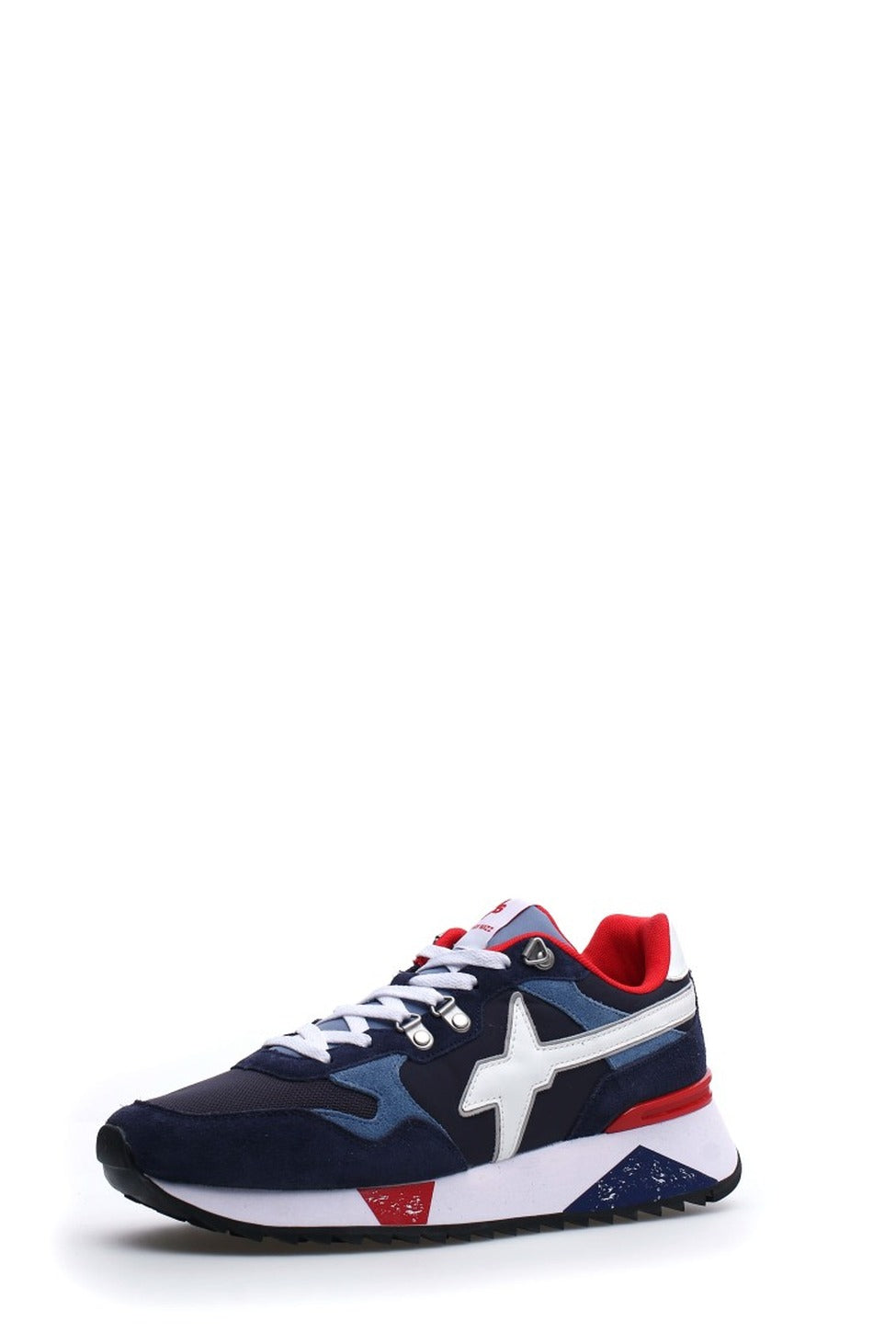 Blue Leather And Fabric Shoes