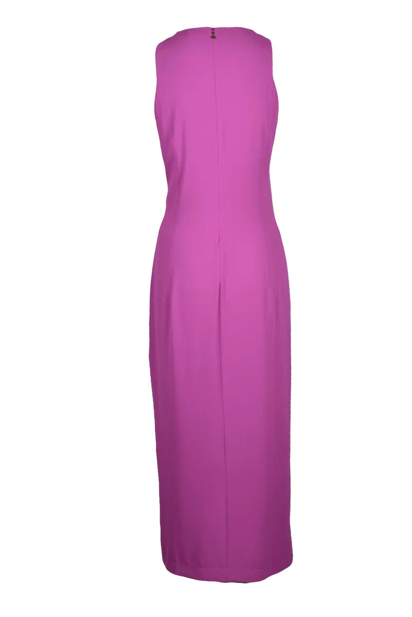 Sleeveless Purple Midi Dress with V-Neck