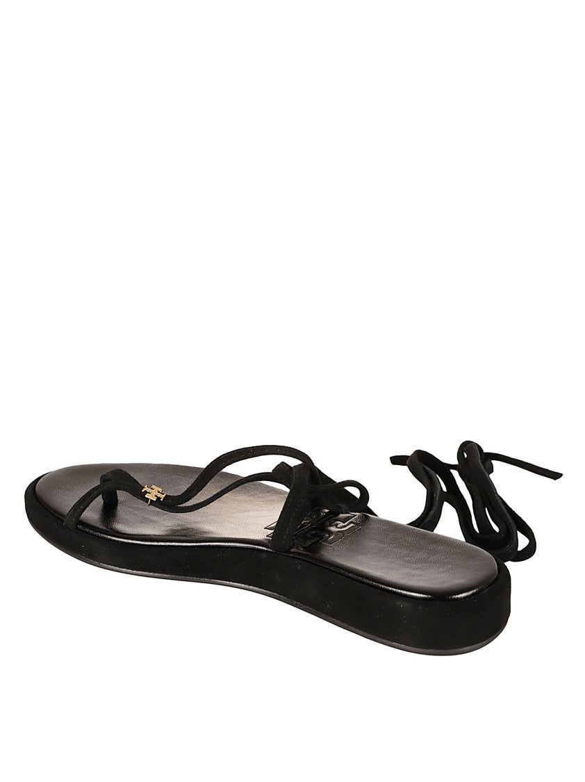 Delicate Black Suede Sandals