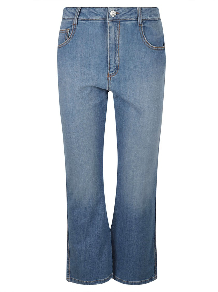 Straight-Leg Jeans With Flared Hem