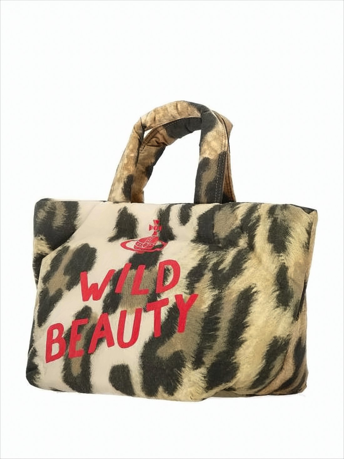 Leopard Print Tote Bag with Padded Handles