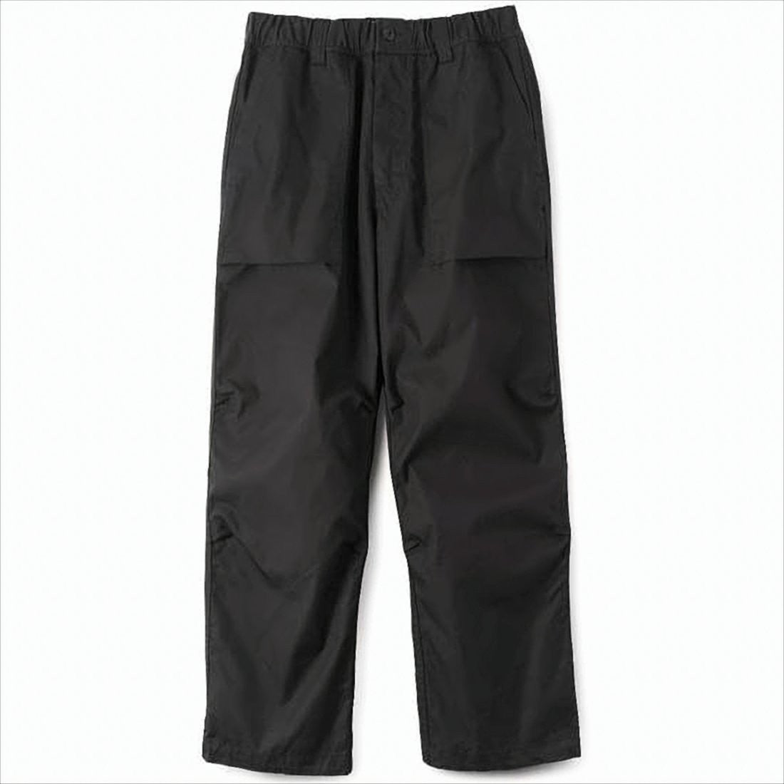 Relaxed Fit Straight Pants With Elastic Waistband And Minimalist Design