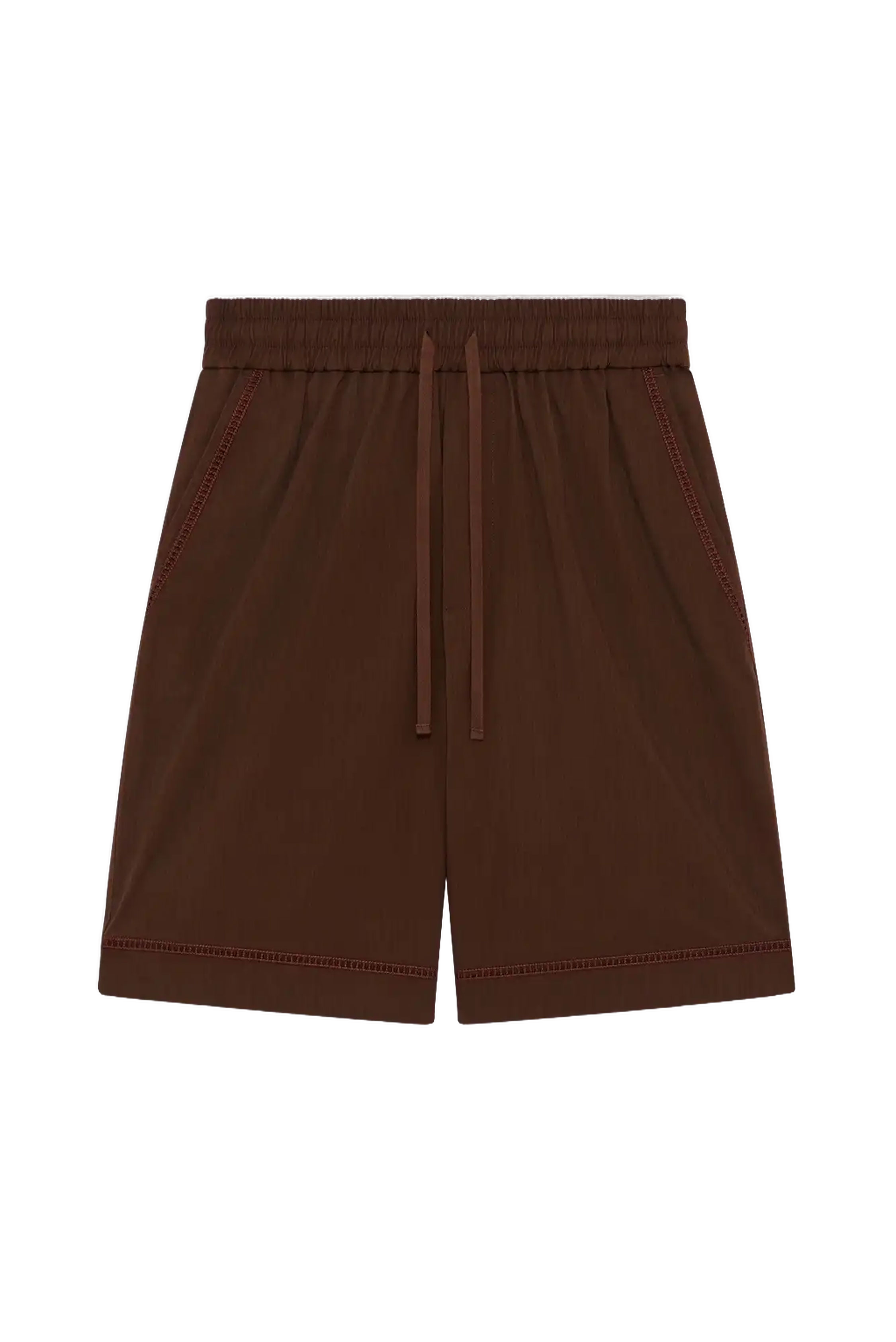 Brown Elastique Jour Echelle Shorts