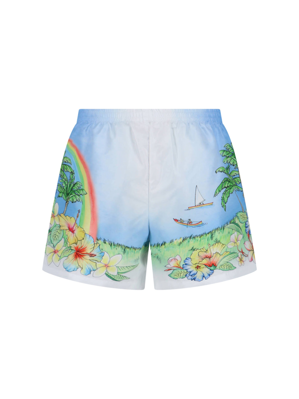 Mid-Rise Elasticated Aloha Print Shorts From Casablanca