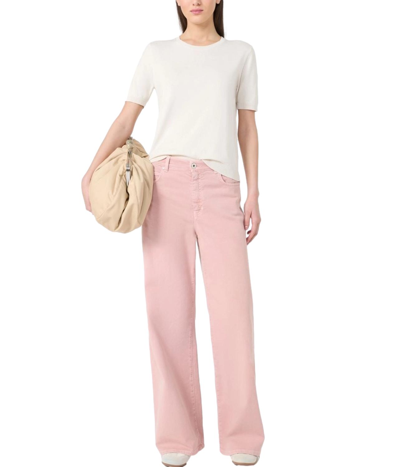 Pink Cotton Stretch Trousers