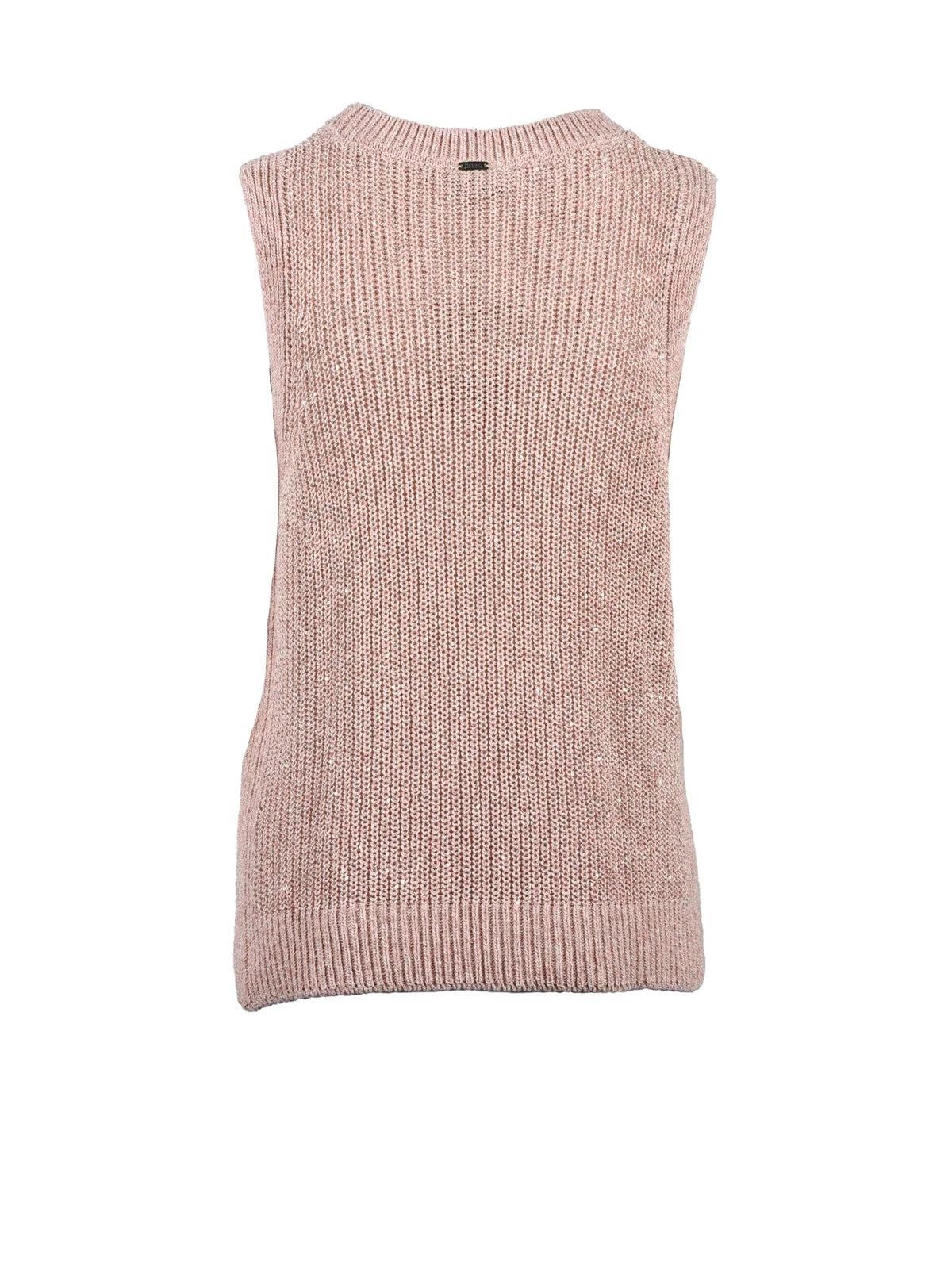 Beige Pink Polyester Cotton Viscose Vest