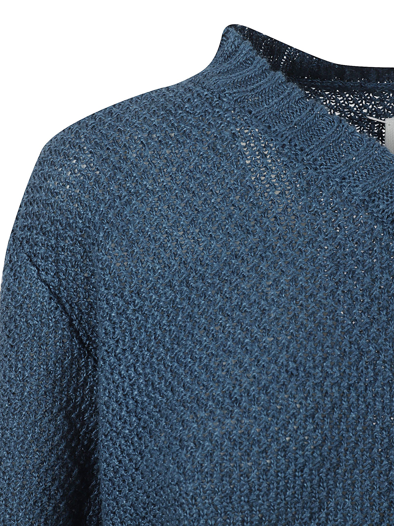 Cropped Textured Knit Sweater