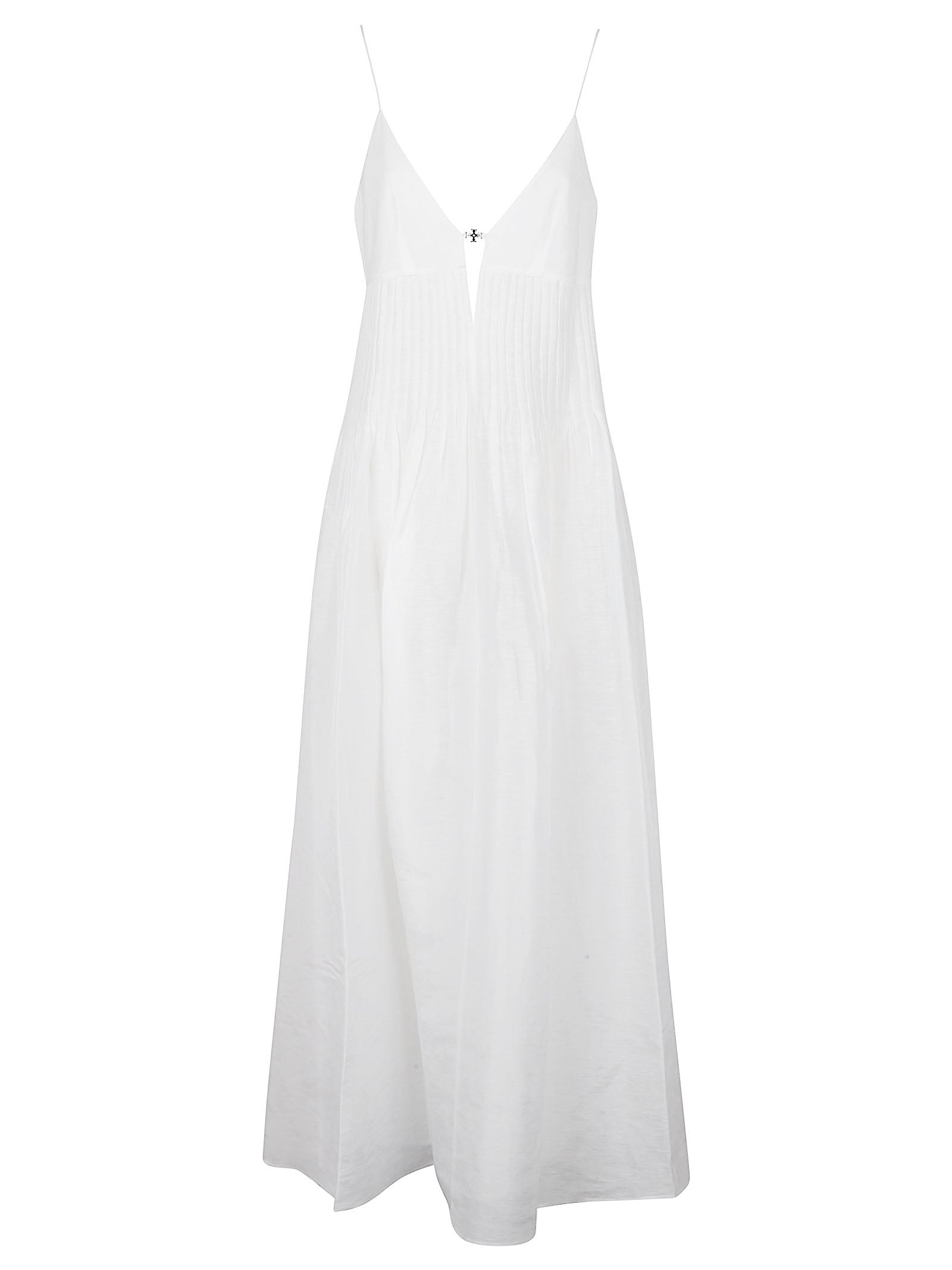 Mid-Length Linen And Silk Blend Dress