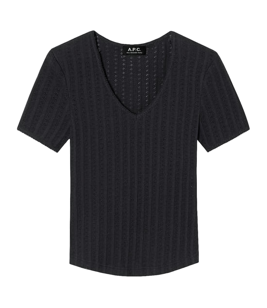 Textured V-Neck Fitted Top