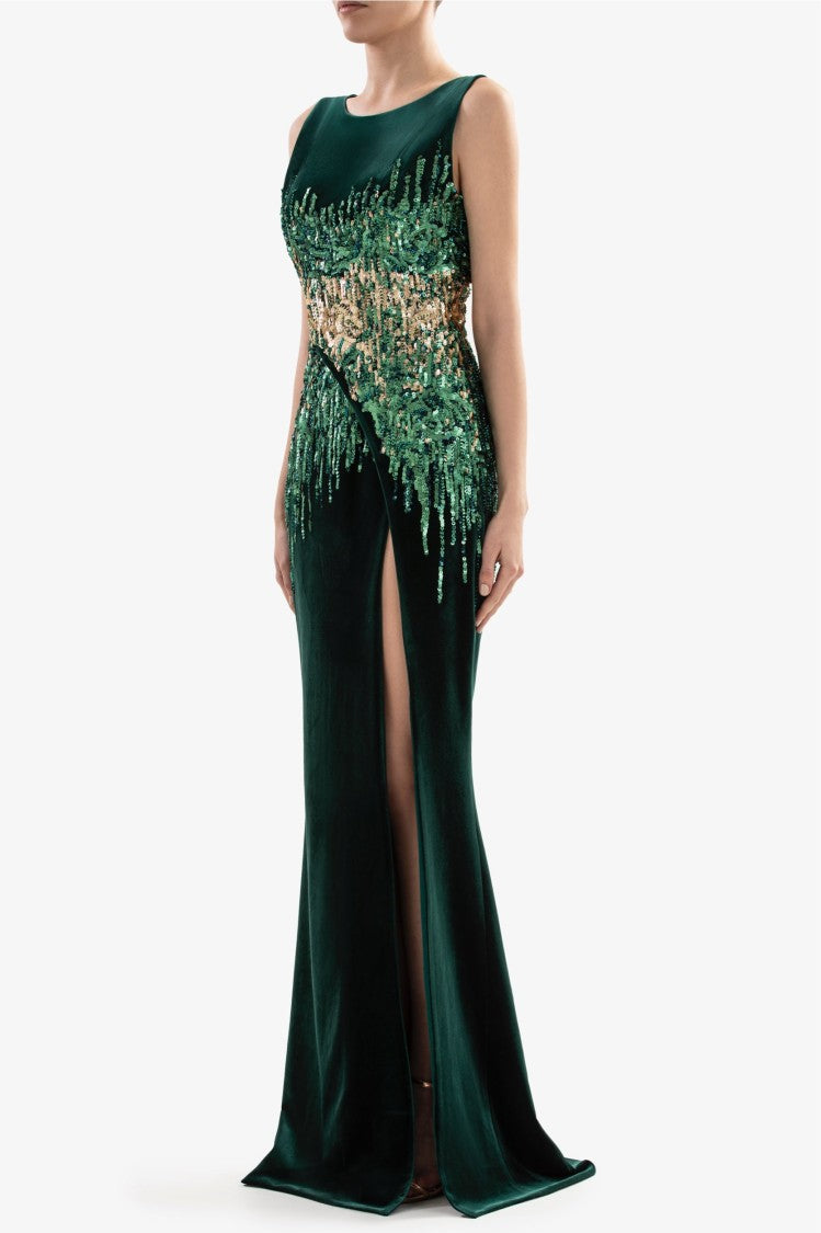 Sequin Velvet Dress