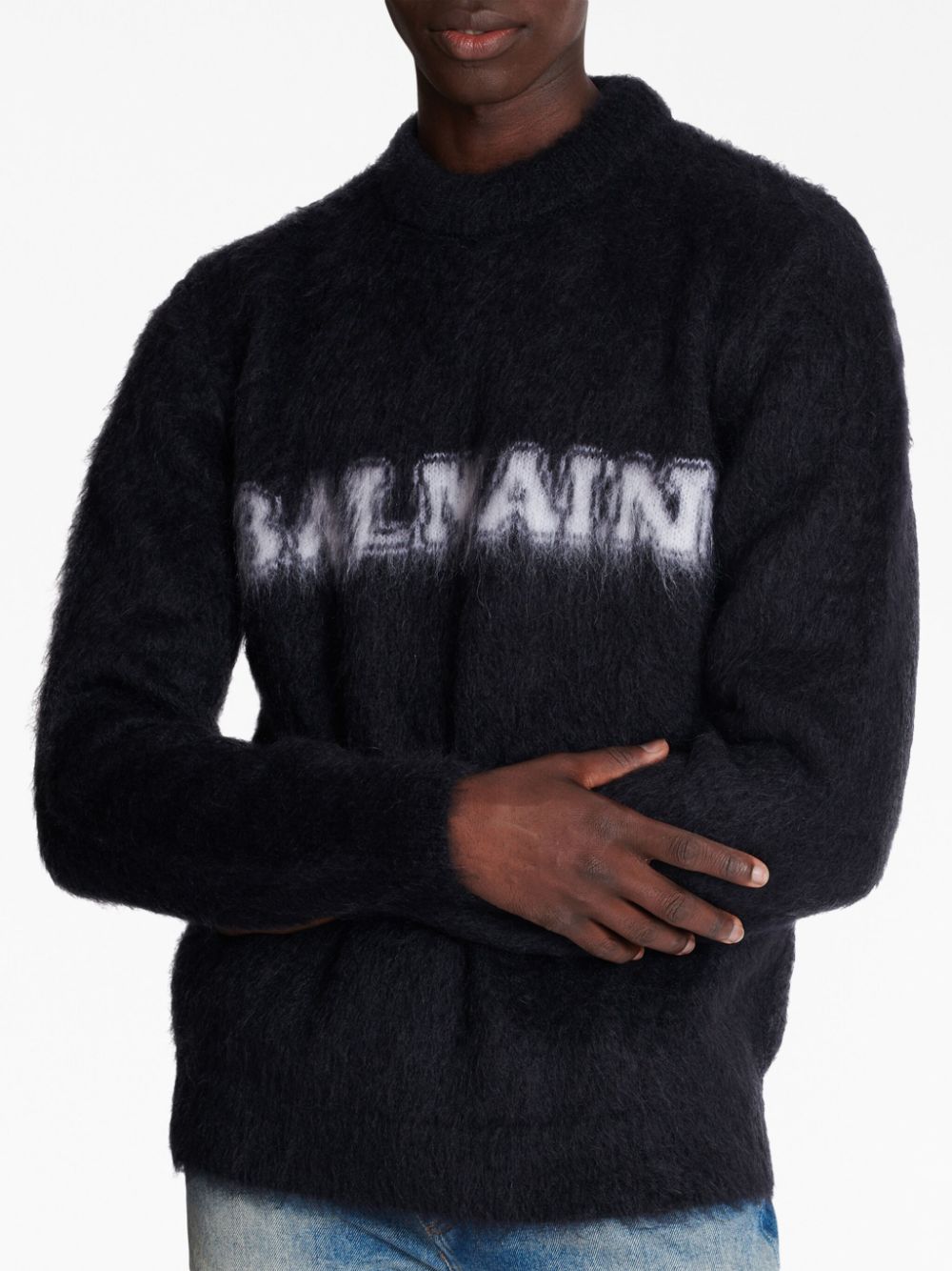 Brushed-Finish Mohair Blend Jumper