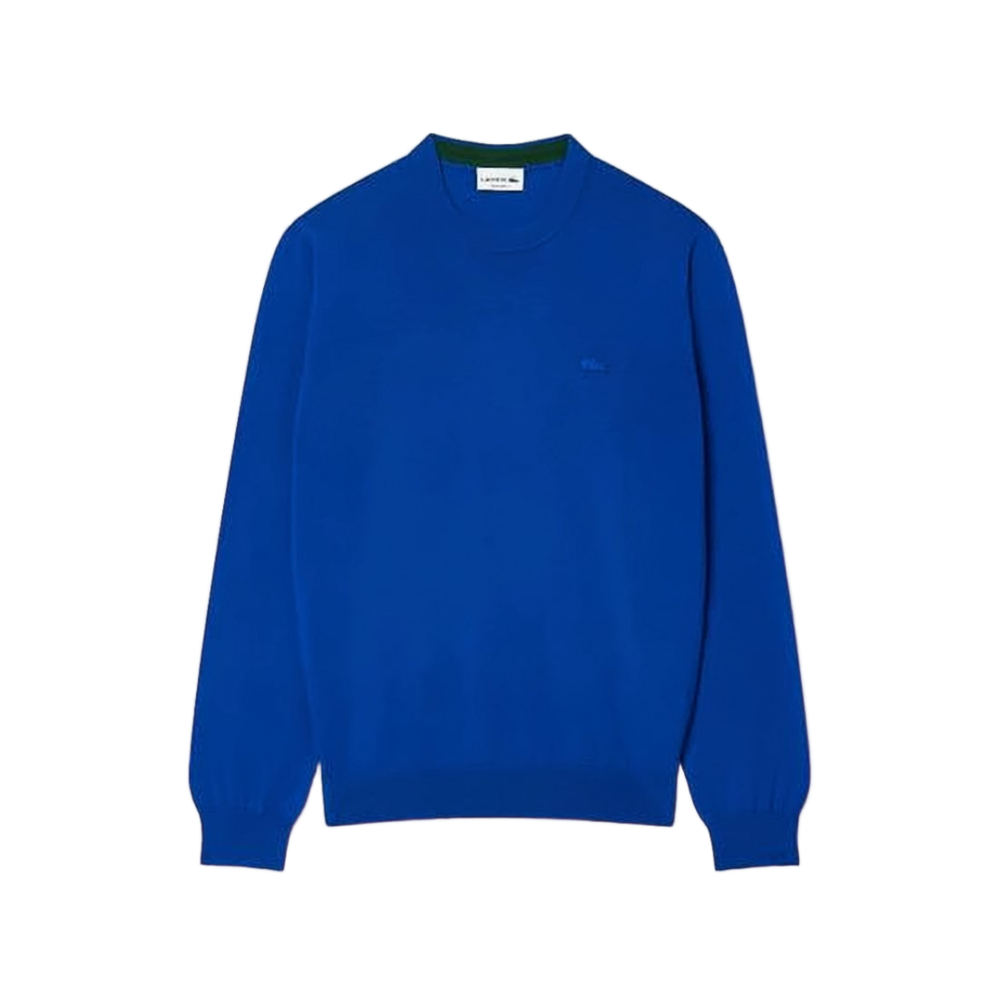 Crew Neck Wool Sweater with Ribbed Accents