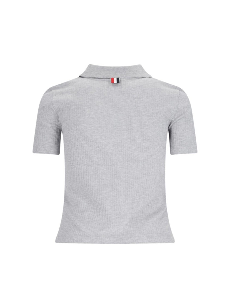 "Three Stripes" Knit Polo – Gray