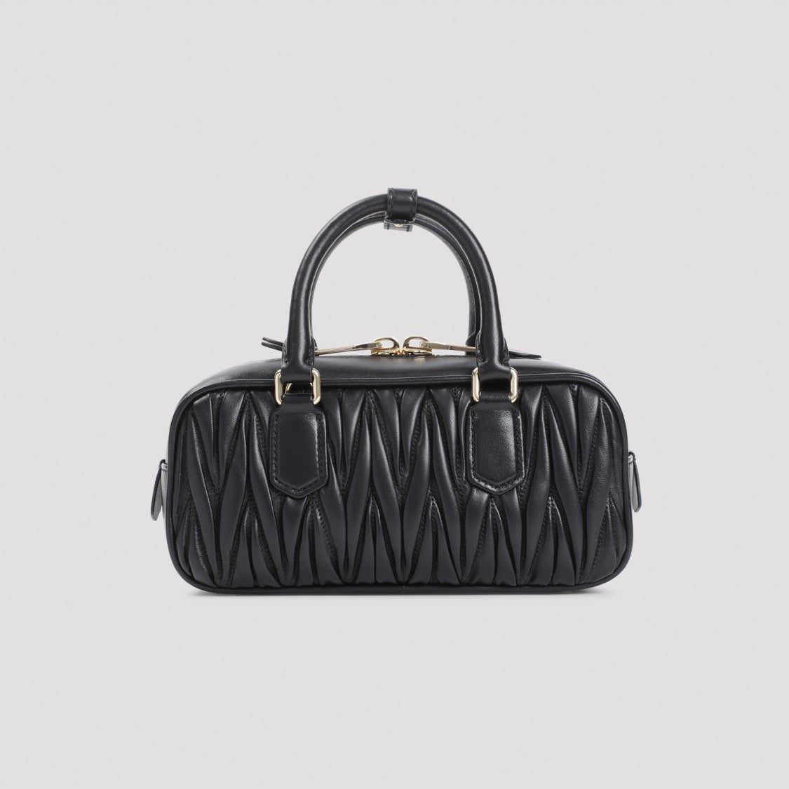 Matelassé Black Lamb Leather Handbag