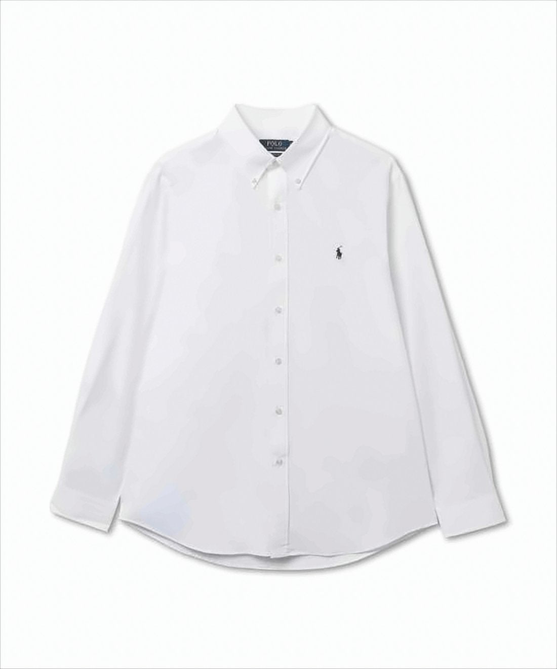 Classic White Long-Sleeve Shirt with Button-Down Collar