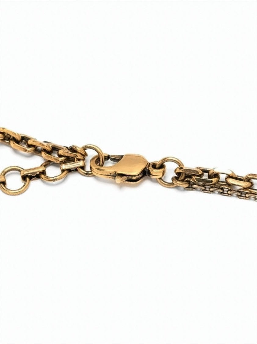 Layered Gold-Tone Necklace with Pearl Accents