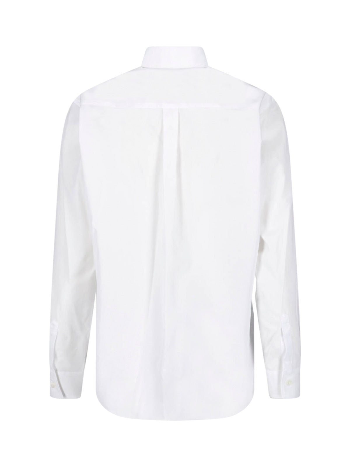 White Lace Applique Pocket Cotton Shirt