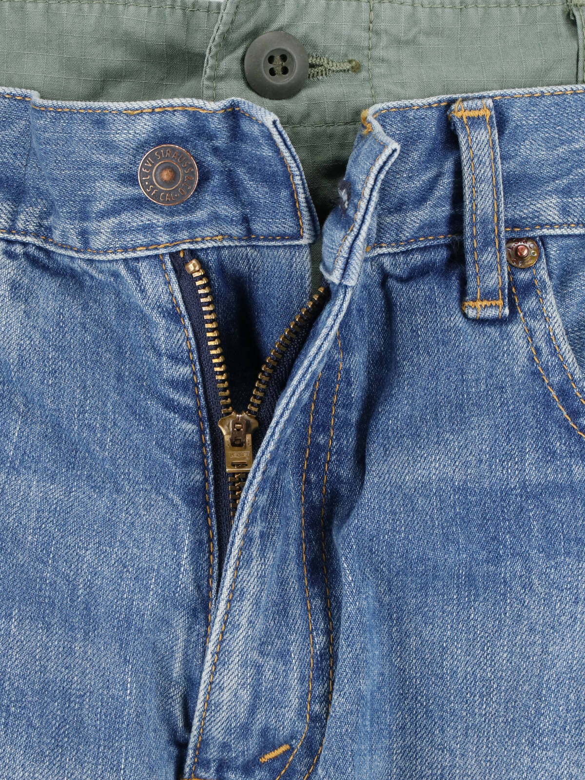 Blue Patchwork Cargo Drawstring Denim Jeans
