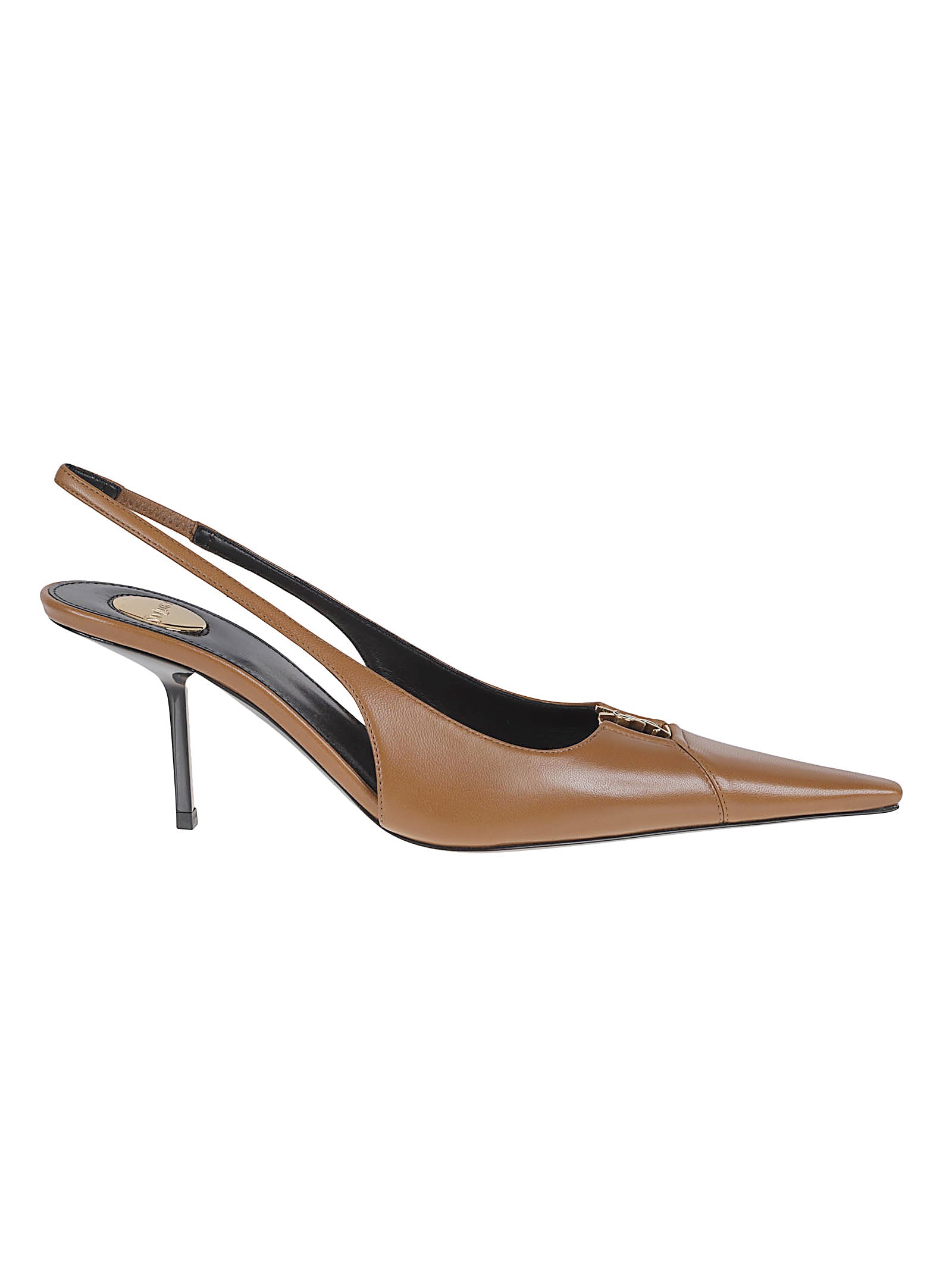 Pointed-Toe Slingback Shoe with Stiletto Heel and Cut-Out Design