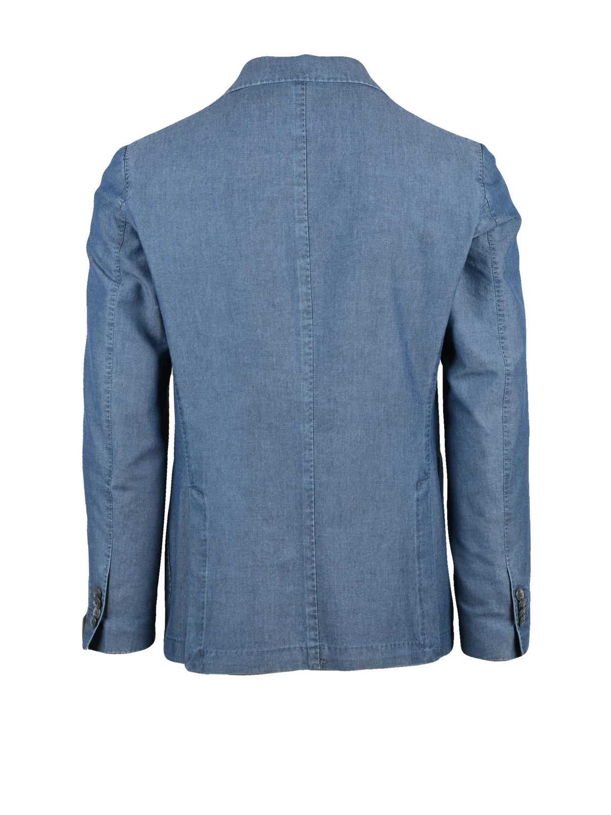 Blue Men Cotton Fitted Jacket