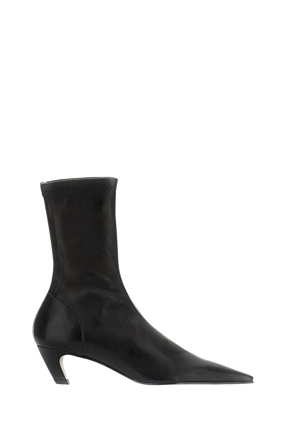 Mid-Calf Black Boots with Pointed Toe