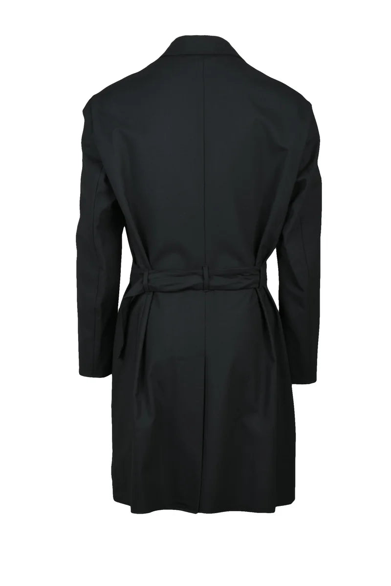 Wool/Elastane Overcoat - Black