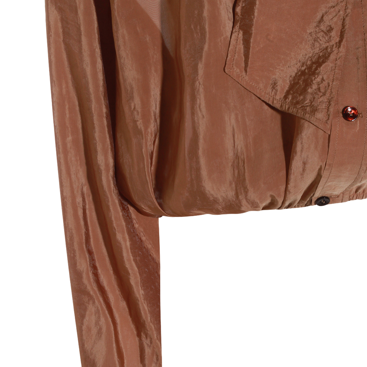 Bow Tie Detail Brown Blouse