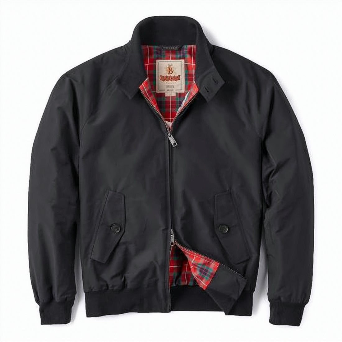 Classic Harrington Jacket with Tartan Lining