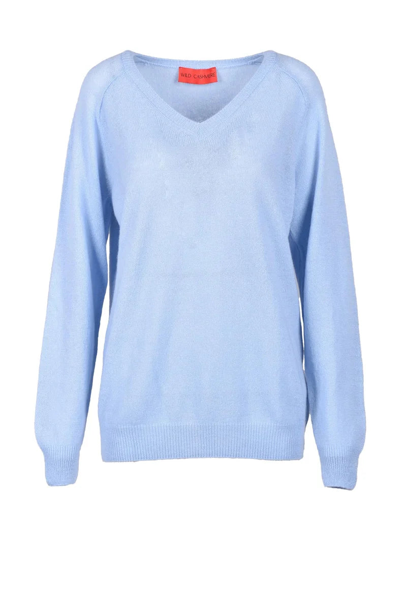 100% Cashmere Sweater - Light Blue