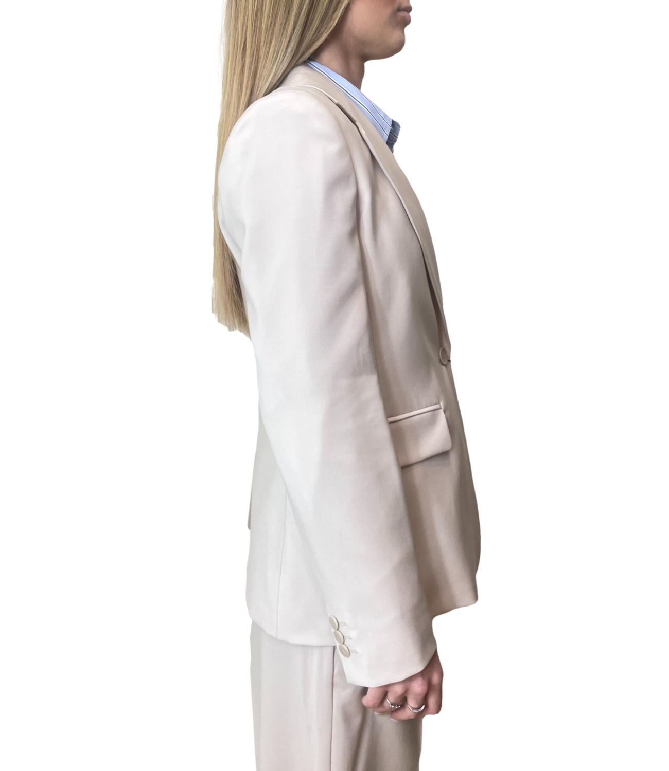 Beige Virgin Wool Casual Jacket