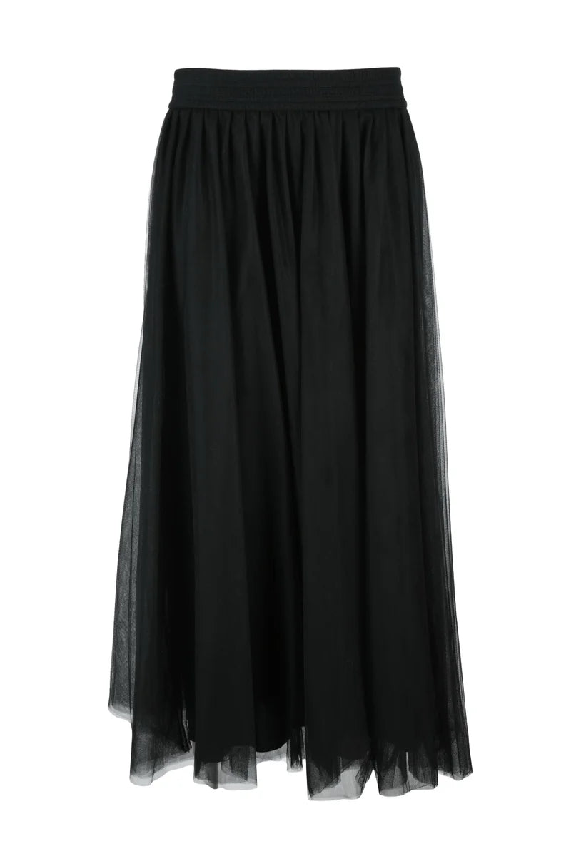 Long Tulle Skirt - Black