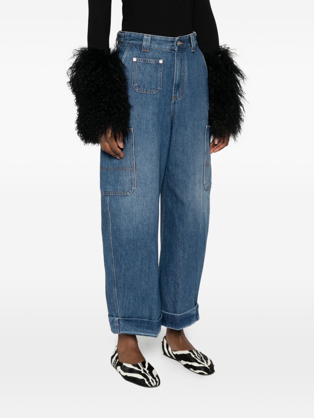 Wide-Leg Denim Jeans